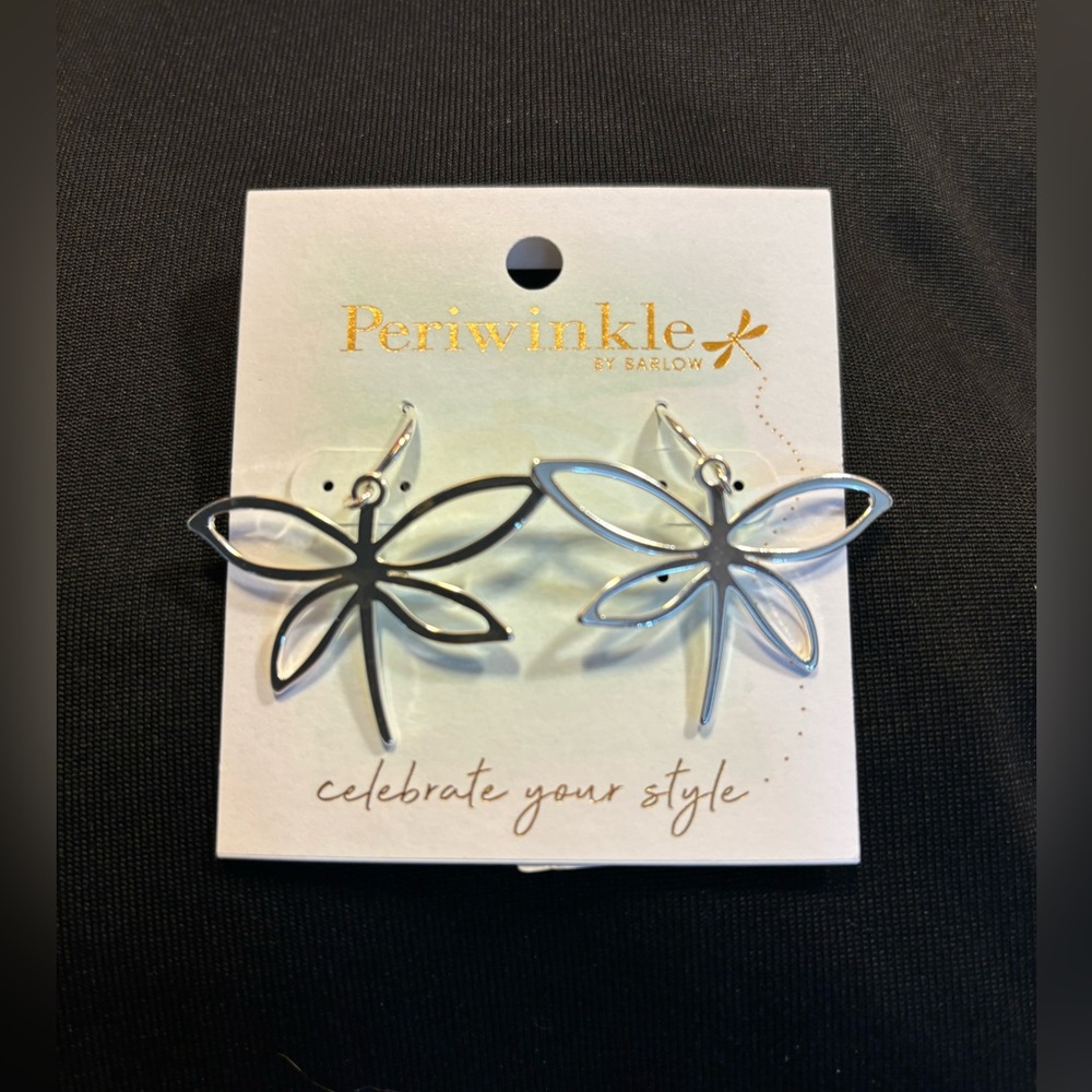 Dragonfly pierced dangle fish hook earrings by Periwinkle NEW never worn